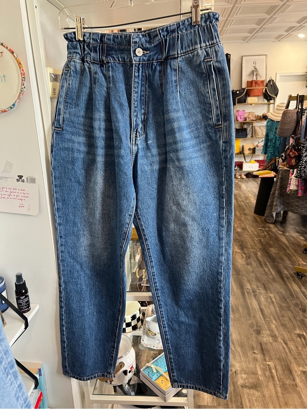 KanCan Blue High-Waist Paperbag Denim Jeans